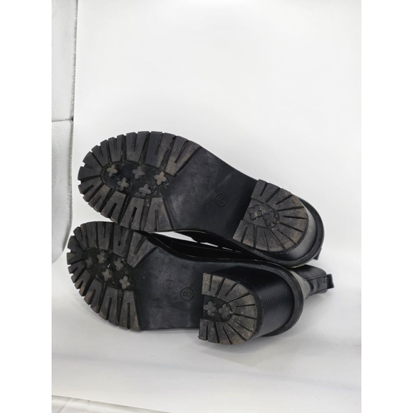 A New Day Women's Black Heeled Boots Size 8 with Beige Trim - Picture 7 of 8